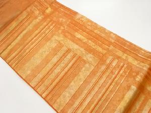 引箔横段に縞模様織出し名古屋帯